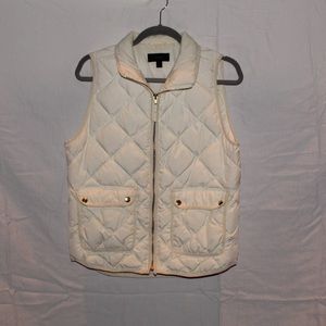 White Quilted Puffer Vest